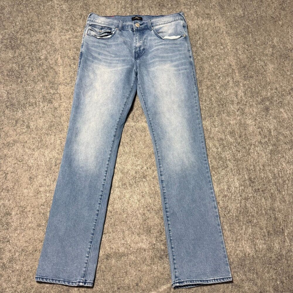 True Religion Mens Jeans Size 33 Light Wash Blue Ricky Relaxed Straight